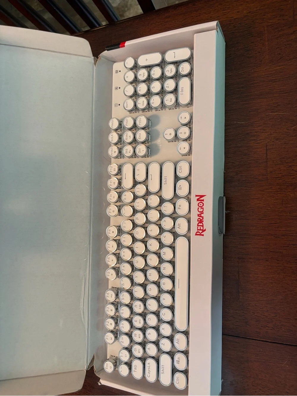 Flare Pro Wireless RGB Retro Round-Key Keyboard - White